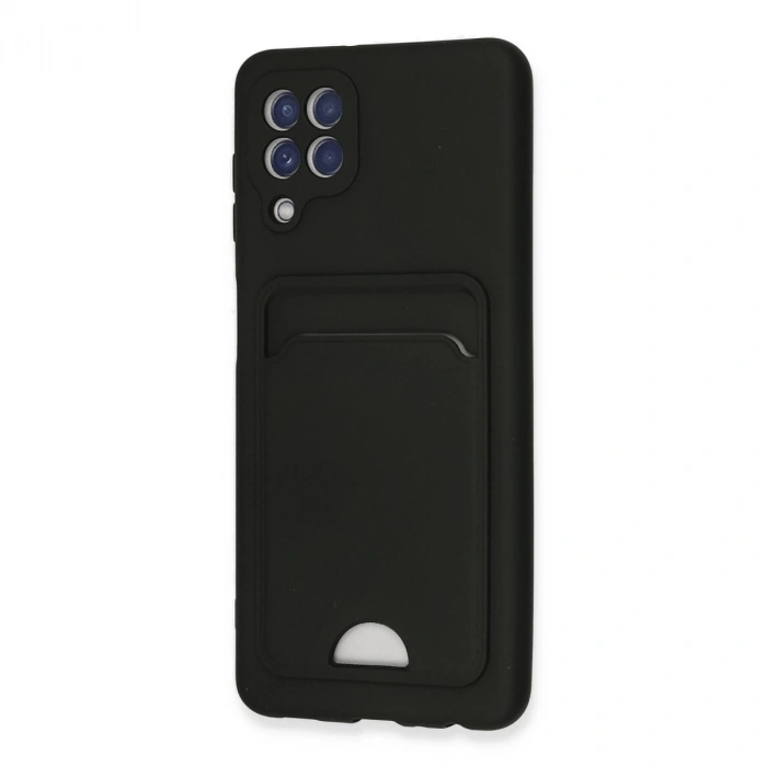 Samsung Galaxy A22 Kılıf Kelvin Kartvizitli Silikon - Siyah