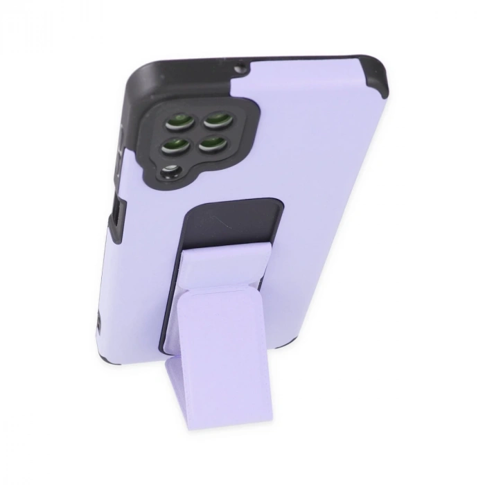 Samsung Galaxy A22 Kılıf Mega Standlı Silikon - Lila