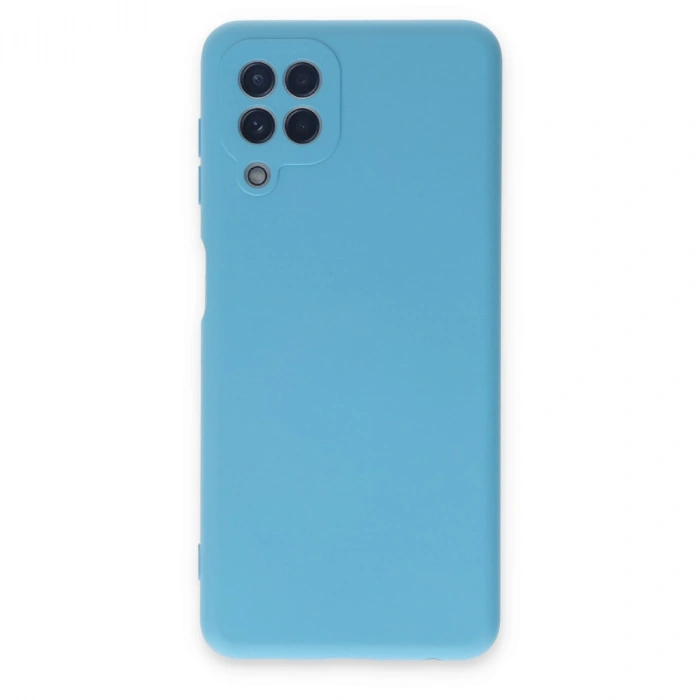 Samsung Galaxy A22 Kılıf Nano İçi Kadife Silikon - Mavi