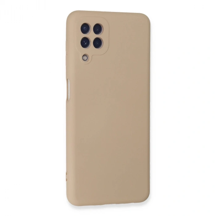 Samsung Galaxy A22 Kılıf Nano İçi Kadife Silikon - Pudra