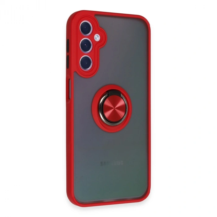 Samsung Galaxy A24 4g Kılıf Montreal Yüzüklü Silikon Kapak - Kırmızı