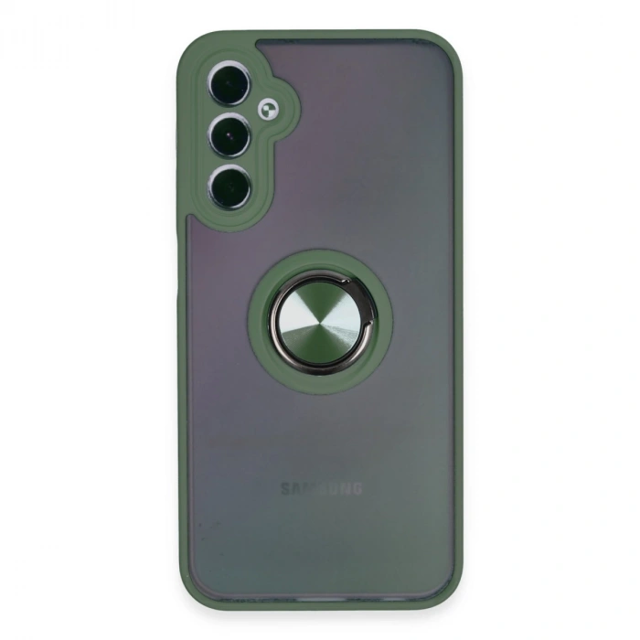 Samsung Galaxy A24 4g Kılıf Montreal Yüzüklü Silikon Kapak - Yeşil