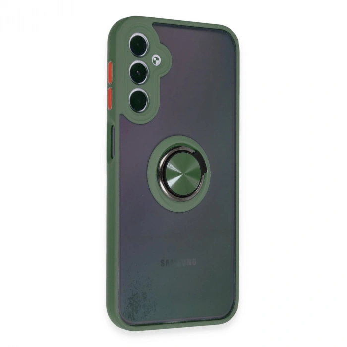 Samsung Galaxy A24 4g Kılıf Montreal Yüzüklü Silikon Kapak - Yeşil