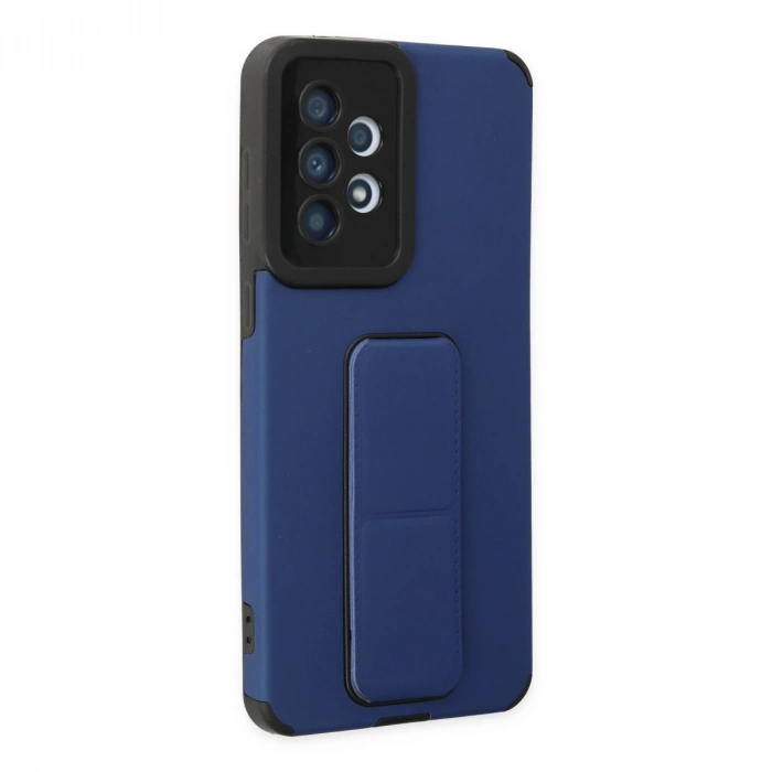 Samsung Galaxy A33 5g Kılıf Mega Standlı Silikon - Mavi