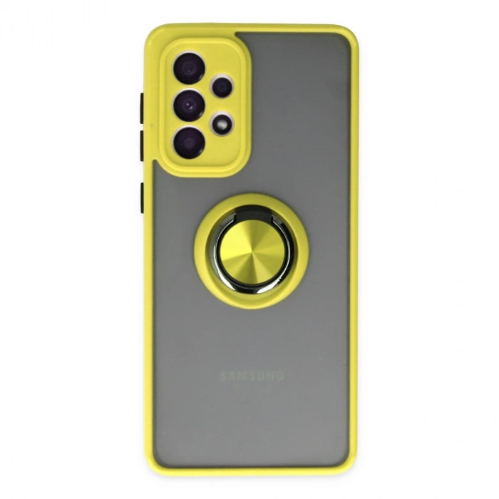 Samsung Galaxy A33 5g Kılıf Montreal Yüzüklü Silikon Kapak - Sarı