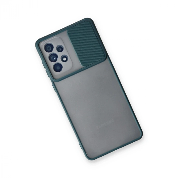 Samsung Galaxy A33 5g Kılıf Palm Buzlu Kamera Sürgülü Silikon - Yeşil