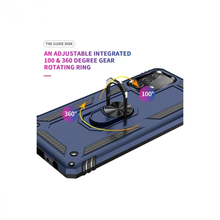 Samsung Galaxy A33 5g Kılıf Sofya Yüzüklü Silikon Kapak - Lacivert