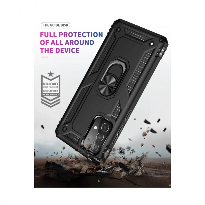 Samsung Galaxy A33 5g Kılıf Sofya Yüzüklü Silikon Kapak - Siyah