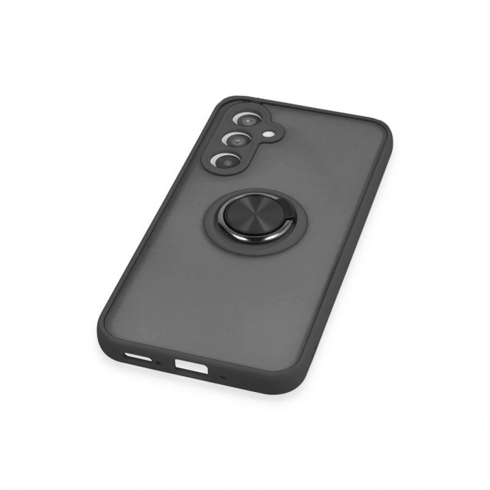 Samsung Galaxy A34 5g Kılıf Montreal Yüzüklü Silikon Kapak - Siyah