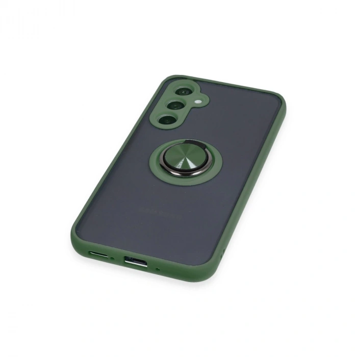 Samsung Galaxy A34 5g Kılıf Montreal Yüzüklü Silikon Kapak - Yeşil