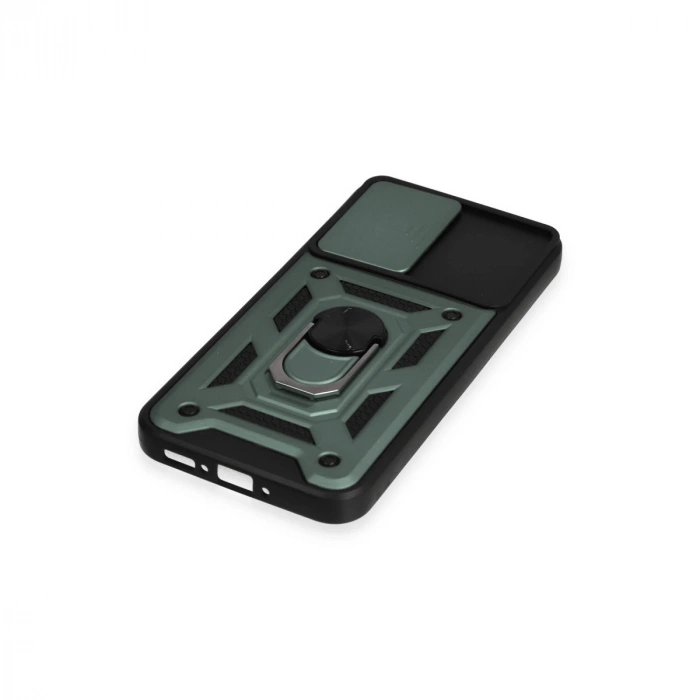 Samsung Galaxy A34 5g Kılıf Pars Lens Yüzüklü Silikon - Yeşil