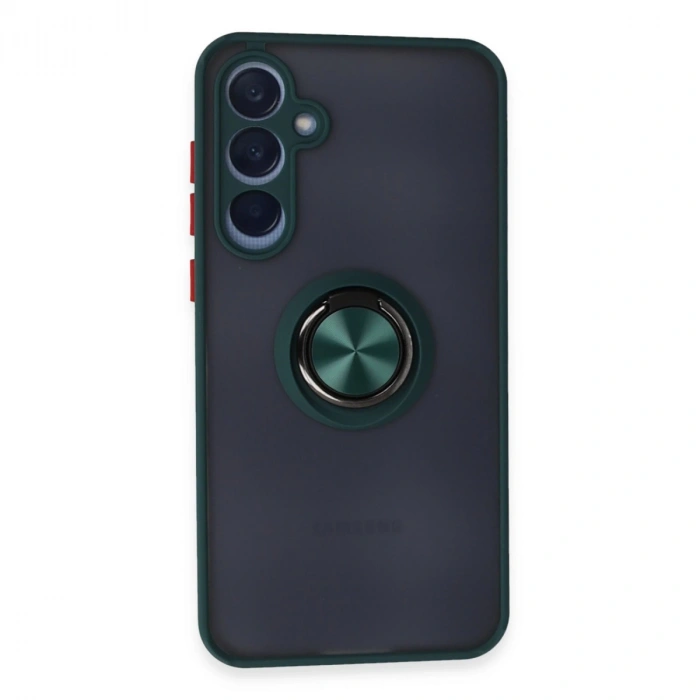 Samsung Galaxy A35 5g Kılıf Montreal Yüzüklü Silikon Kapak - Yeşil