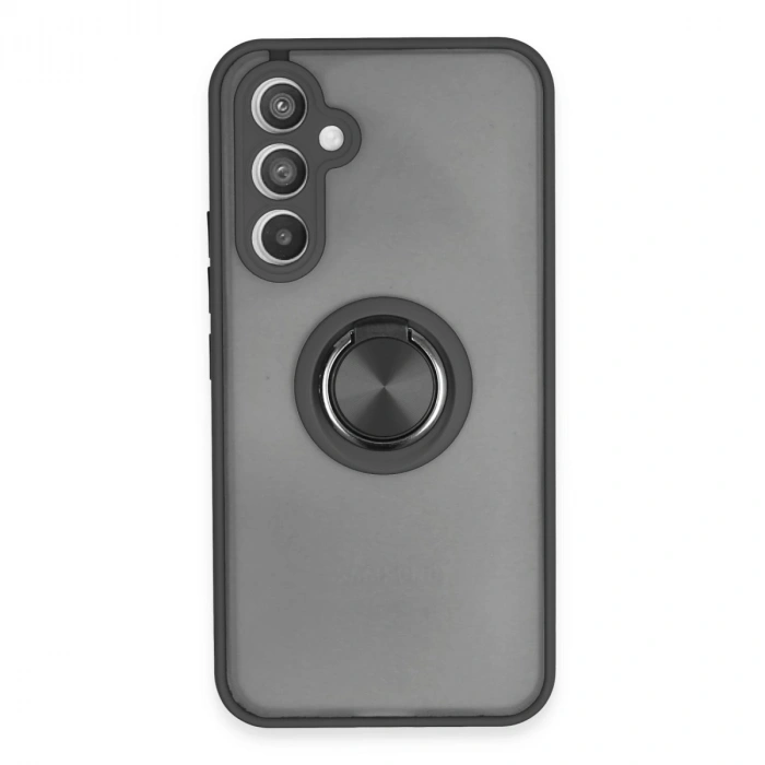 Samsung Galaxy A54 5g Kılıf Montreal Yüzüklü Silikon Kapak - Siyah