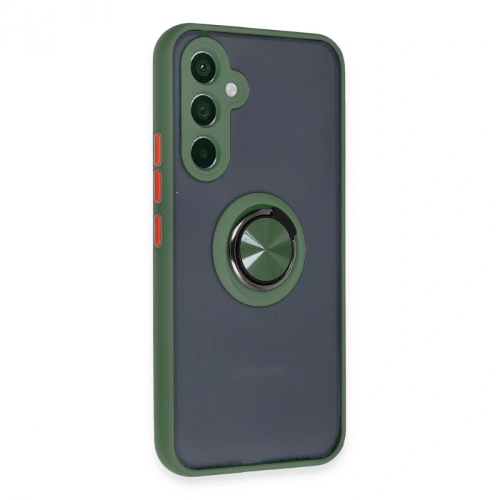 Samsung Galaxy A54 5g Kılıf Montreal Yüzüklü Silikon Kapak - Yeşil