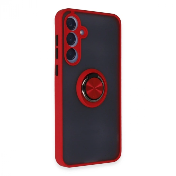 Samsung Galaxy A55 5g Kılıf Montreal Yüzüklü Silikon Kapak - Kırmızı