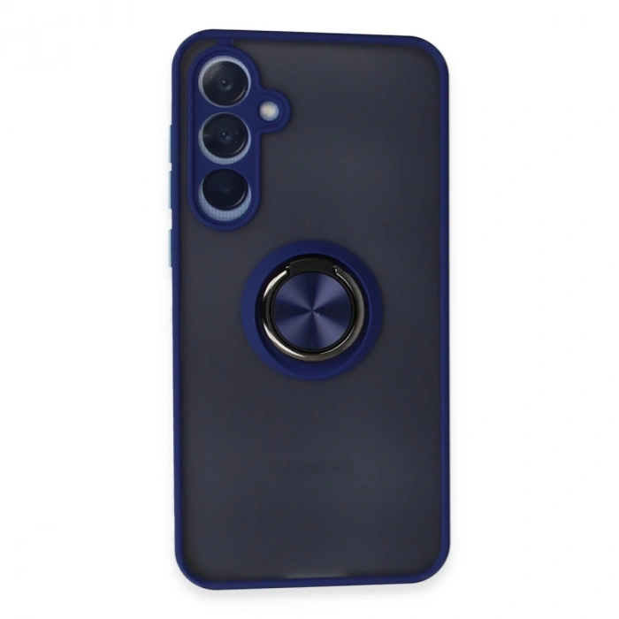 Samsung Galaxy A55 5g Kılıf Montreal Yüzüklü Silikon Kapak - Lacivert