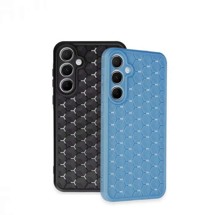 Samsung Galaxy A55 5g Kılıf Petek Silikon Kapak - Mavi