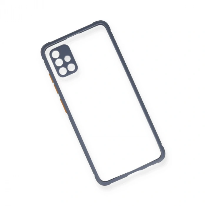 Samsung Galaxy A71 Kılıf Miami Şeffaf Silikon - Gri