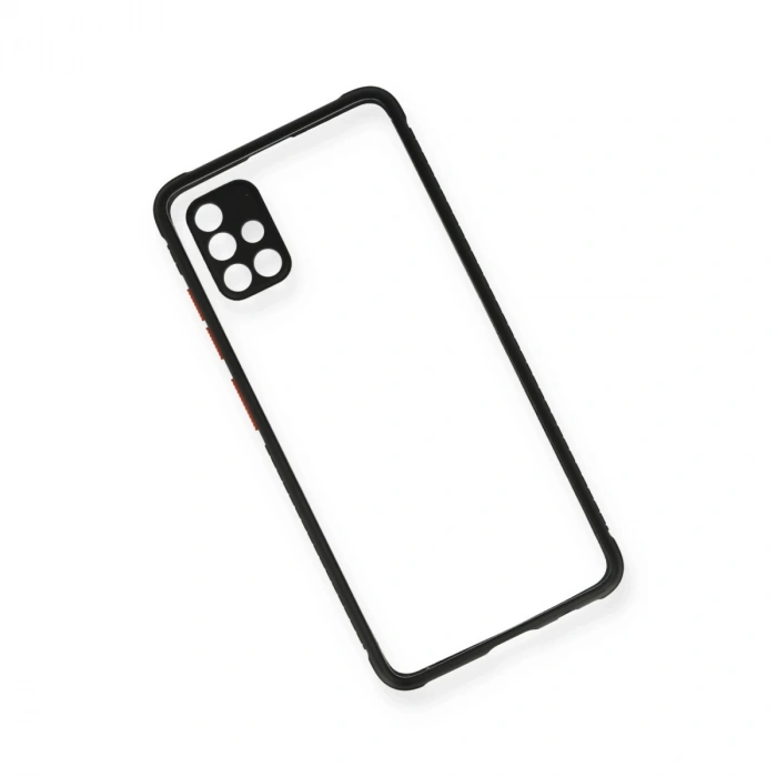 Samsung Galaxy A71 Kılıf Miami Şeffaf Silikon - Siyah