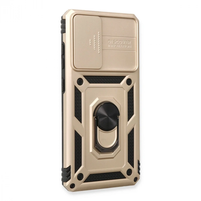 Samsung Galaxy A73 5g Kılıf Pars Lens Yüzüklü Silikon - Gold