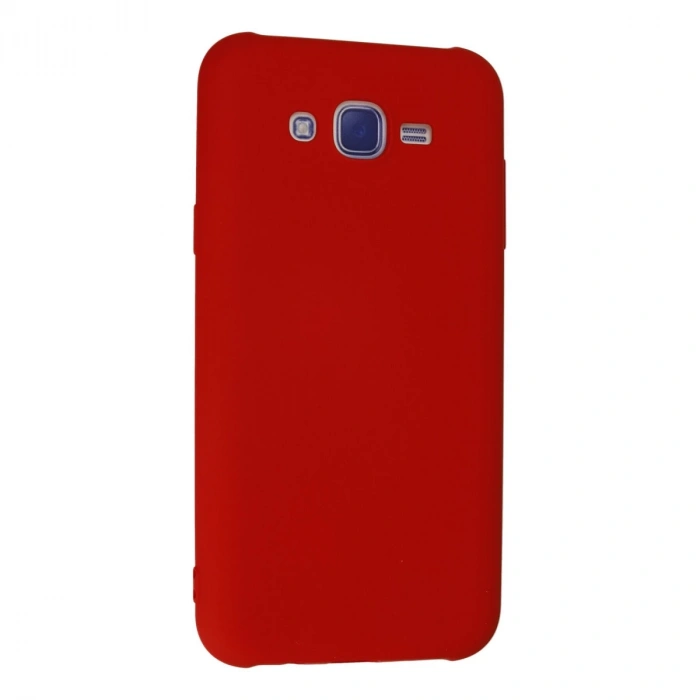 Samsung Galaxy J7 Kılıf Nano İçi Kadife Silikon - Kırmızı