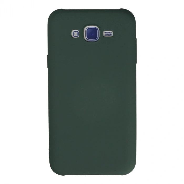 Samsung Galaxy J7 Kılıf Nano İçi Kadife Silikon - Koyu Yeşil