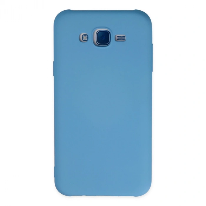 Samsung Galaxy J7 Kılıf Nano İçi Kadife Silikon - Mavi