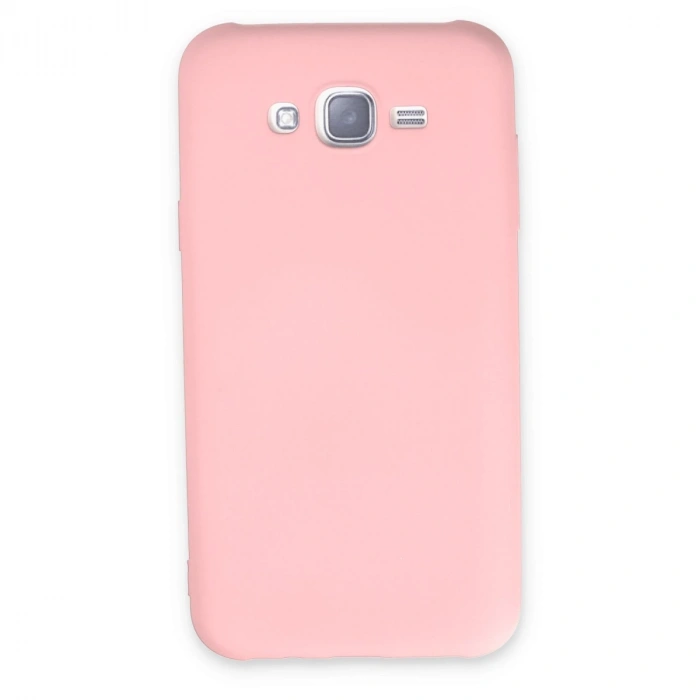 Samsung Galaxy J7 Kılıf Nano İçi Kadife Silikon - Pudra