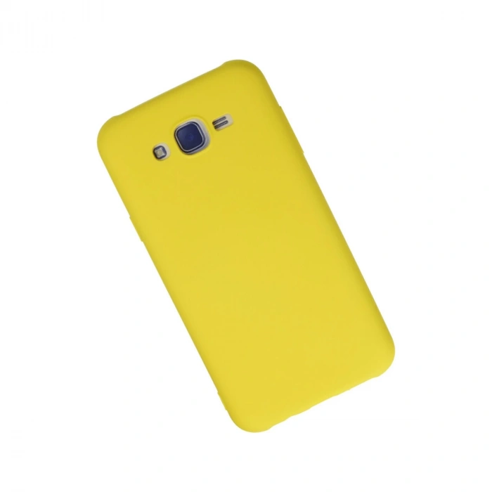 Samsung Galaxy J7 Kılıf Nano İçi Kadife Silikon - Sarı