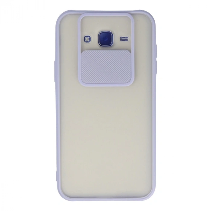 Samsung Galaxy J7 Kılıf Palm Buzlu Kamera Sürgülü Silikon - Lila