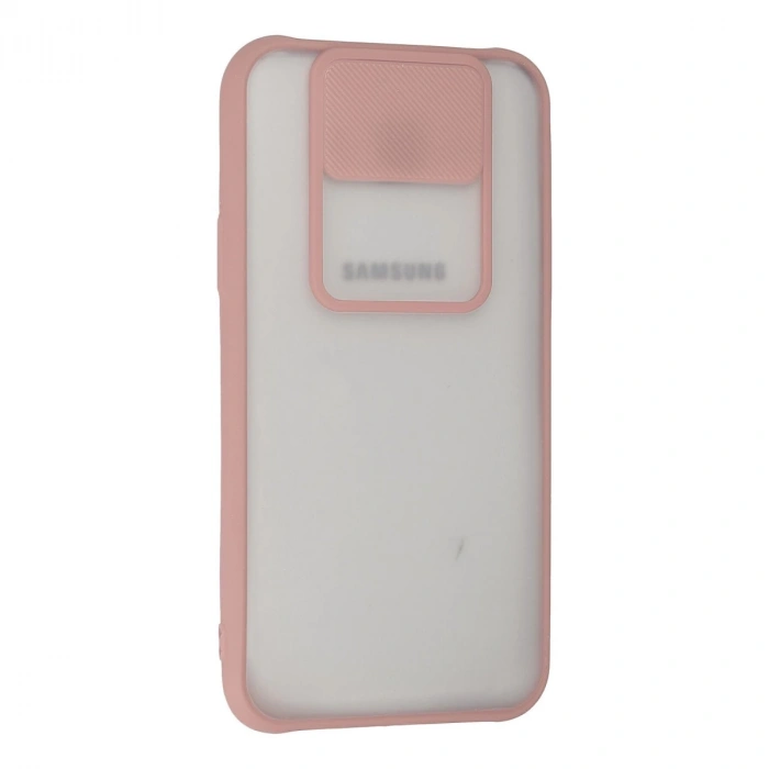 Samsung Galaxy J7 Kılıf Palm Buzlu Kamera Sürgülü Silikon - Pembe
