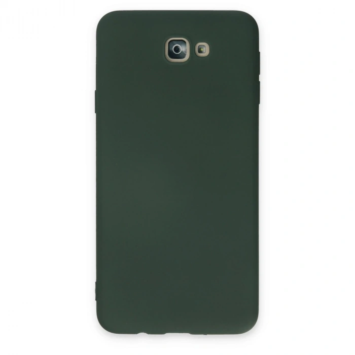 Samsung Galaxy J7 Prime Kılıf Nano İçi Kadife Silikon - Koyu Yeşil