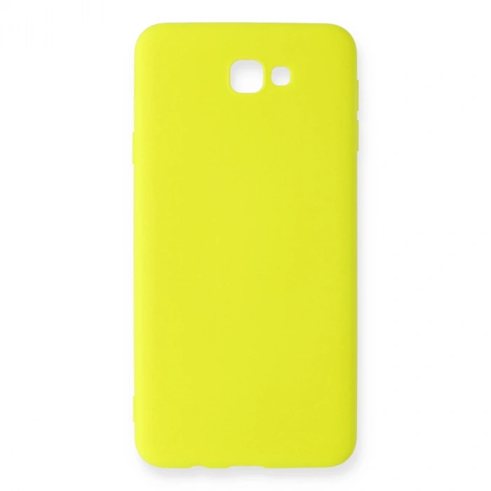 Samsung Galaxy J7 Prime Kılıf Nano İçi Kadife Silikon - Sarı