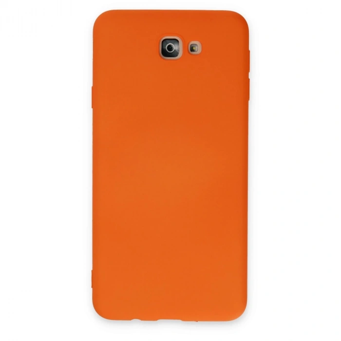 Samsung Galaxy J7 Prime Kılıf Nano İçi Kadife Silikon - Turuncu