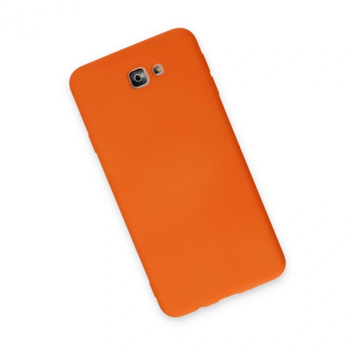 Samsung Galaxy J7 Prime Kılıf Nano İçi Kadife Silikon - Turuncu