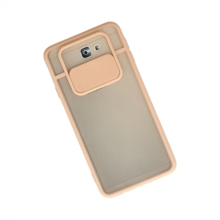 Samsung Galaxy J7 Prime Kılıf Palm Buzlu Kamera Sürgülü Silikon - Pembe