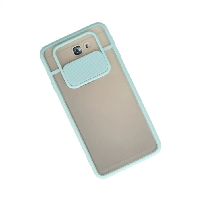 Samsung Galaxy J7 Prime Kılıf Palm Buzlu Kamera Sürgülü Silikon - Turkuaz