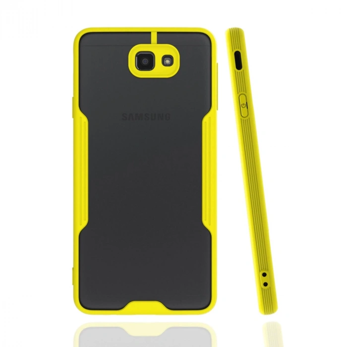 Samsung Galaxy J7 Prime Kılıf Platin Silikon - Sarı