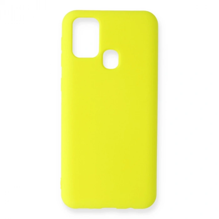 Samsung Galaxy M31 Kılıf Nano İçi Kadife Silikon - Sarı