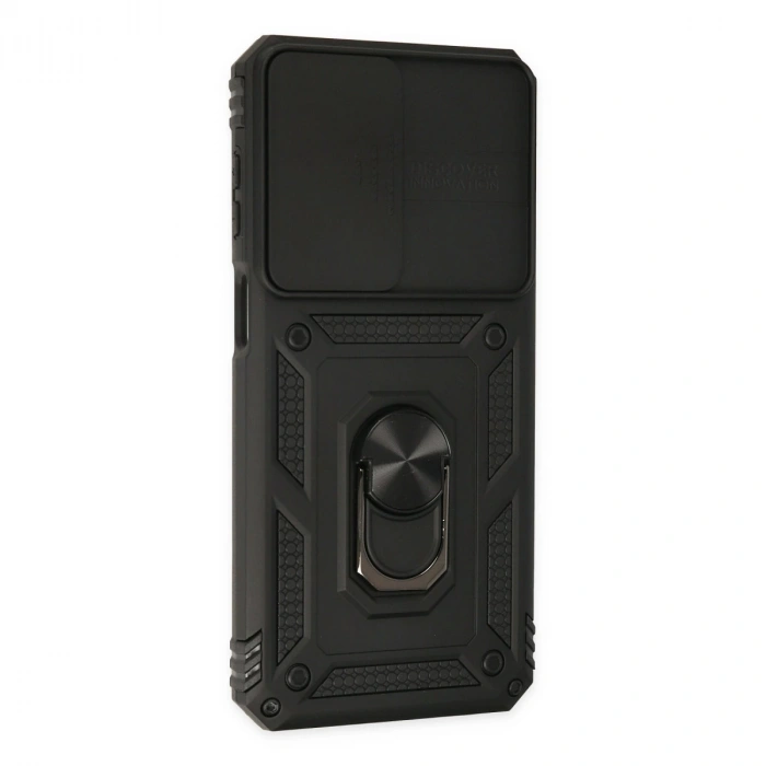 Samsung Galaxy M33 Kılıf Pars Lens Yüzüklü Silikon - Siyah