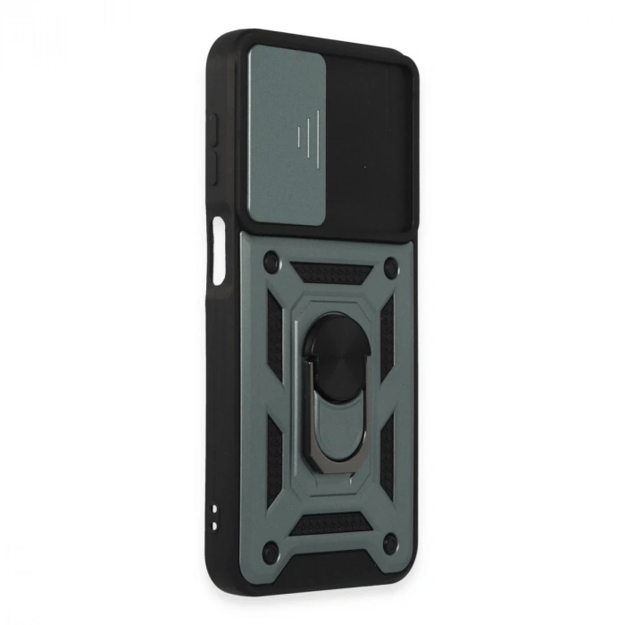 Samsung Galaxy M34 5g Kılıf Pars Lens Yüzüklü Silikon - Yeşil