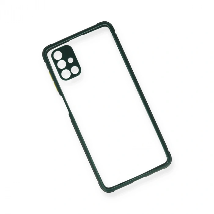 Samsung Galaxy M51 Kılıf Miami Şeffaf Silikon - Koyu Yeşil