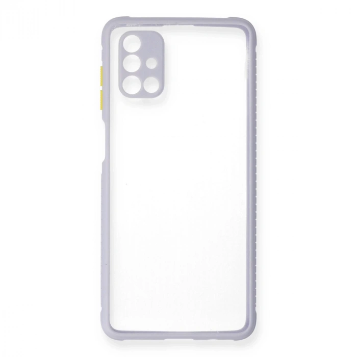 Samsung Galaxy M51 Kılıf Miami Şeffaf Silikon - Lila