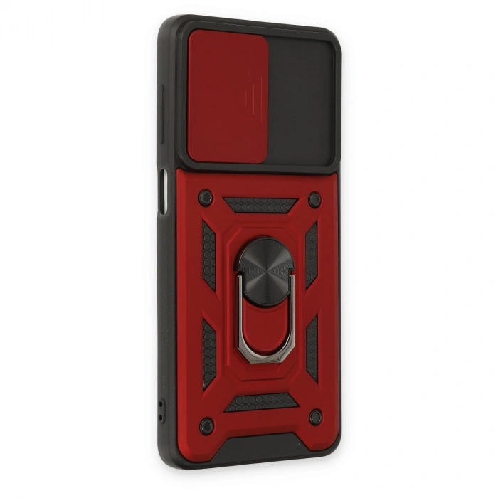 Samsung Galaxy M52 5g Kılıf Pars Lens Yüzüklü Silikon - Kırmızı