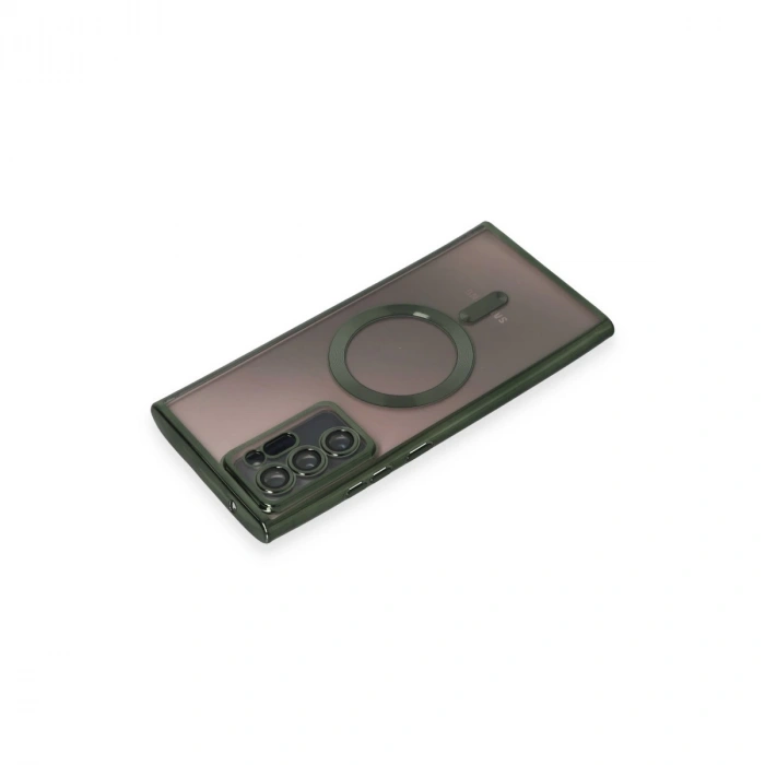 Samsung Galaxy Note 20 Ultra Kılıf Kross Magneticsafe Kapak - Koyu Yeşil