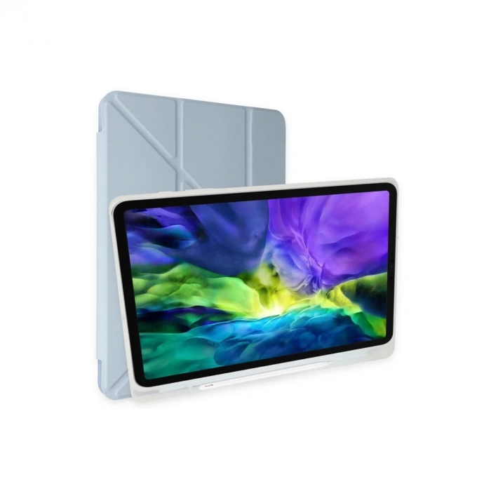 Samsung Galaxy P610 Tab S6 Lite 10.4 Kılıf Kalemlikli Mars Tablet Kılıfı - Mavi