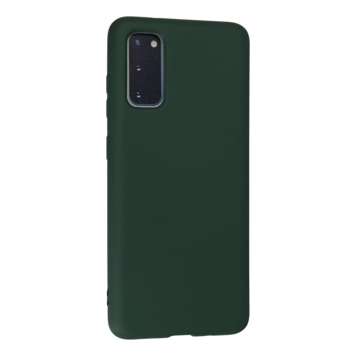 Samsung Galaxy S20 Kılıf Nano İçi Kadife Silikon - Koyu Yeşil