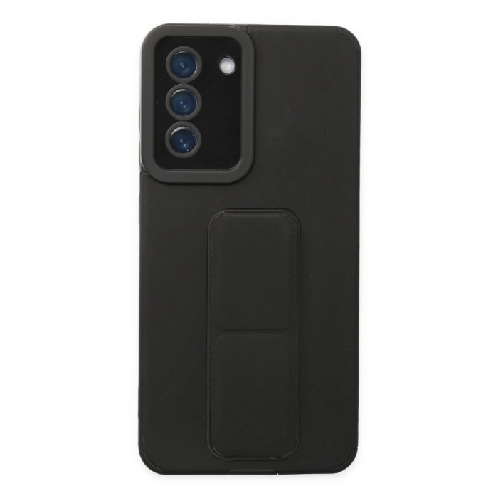 Samsung Galaxy S21 Fe Kılıf Mega Standlı Silikon - Siyah