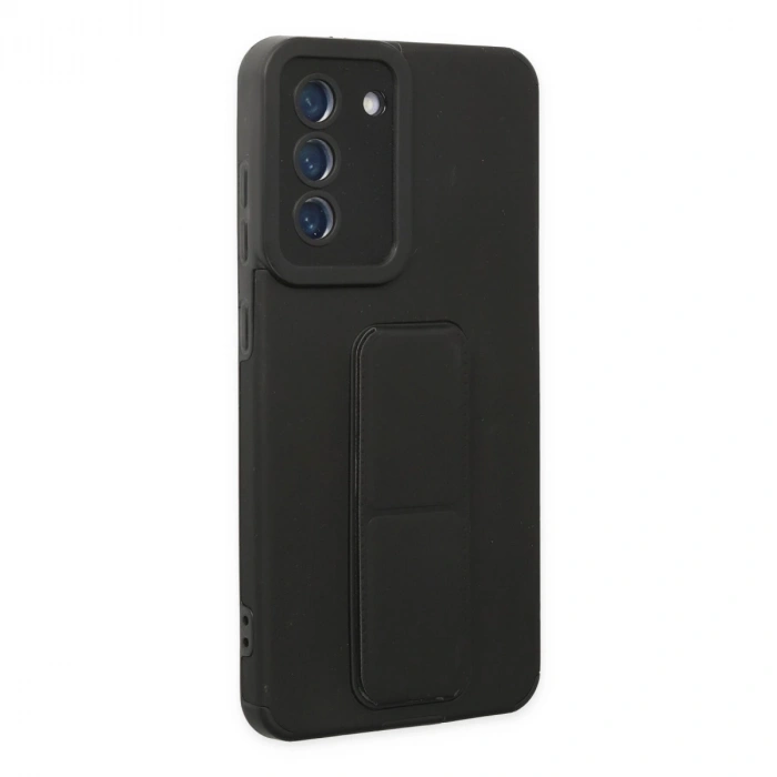 Samsung Galaxy S21 Fe Kılıf Mega Standlı Silikon - Siyah