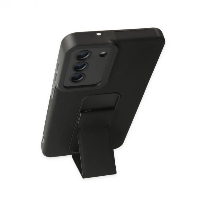 Samsung Galaxy S21 Fe Kılıf Mega Standlı Silikon - Siyah
